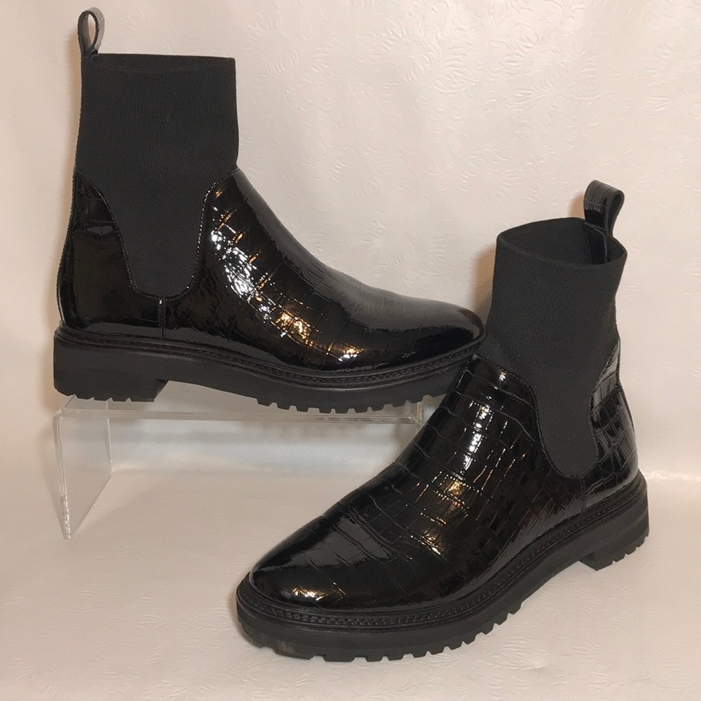 Loeffler Randall Glossy Black Ankle Booties